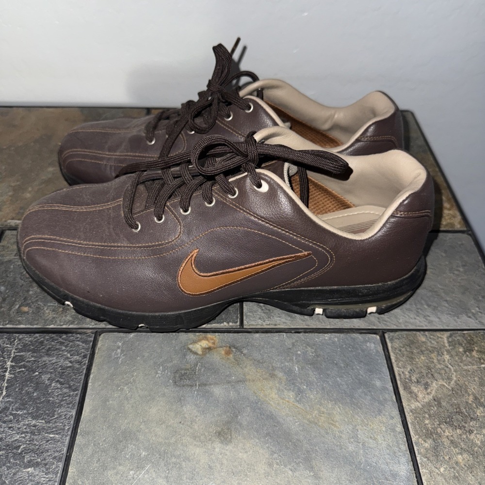 Nike Air Max Revive Men's Brown Leather Golf Shoes Size 9.5W